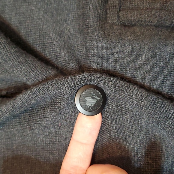 525 America Long Sweater Vest Cardigan. Dark Grey. Sleeveless. Merino Wool. S. - Picture 6 of 12